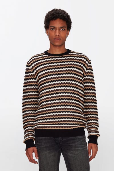 7 For all Mankind - Crew Neck Knit Wave Knit Multicolour